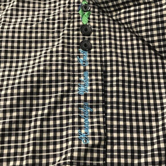 Robert Graham Shirt Mens 3XL Black White Check Classic Long Sleeve Flip Cuff - Picture 11 of 12